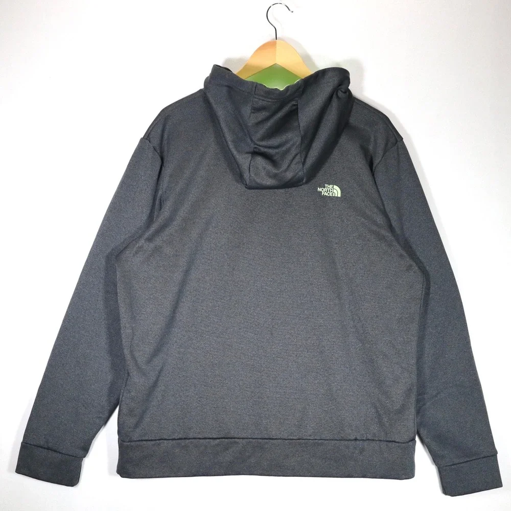 The North Face Hoodie Mens XL Gray Neon Green Graphic Pullover Active Gym